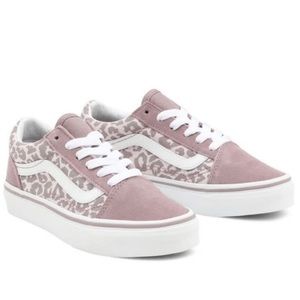 Vans Old Skool Leopard Shoes Kids Size 10.5 Orchid Ice Purple Suede Sneakers